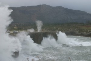 The blowholes at Pria, Llanes on a particularly stormy winter's day
